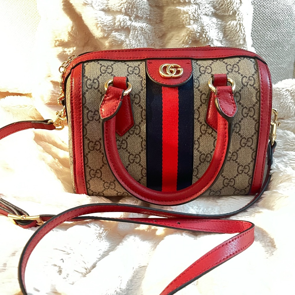 Authentic Gucci Ophidia GG Supreme Mini Top Handle Bag | New Condition
